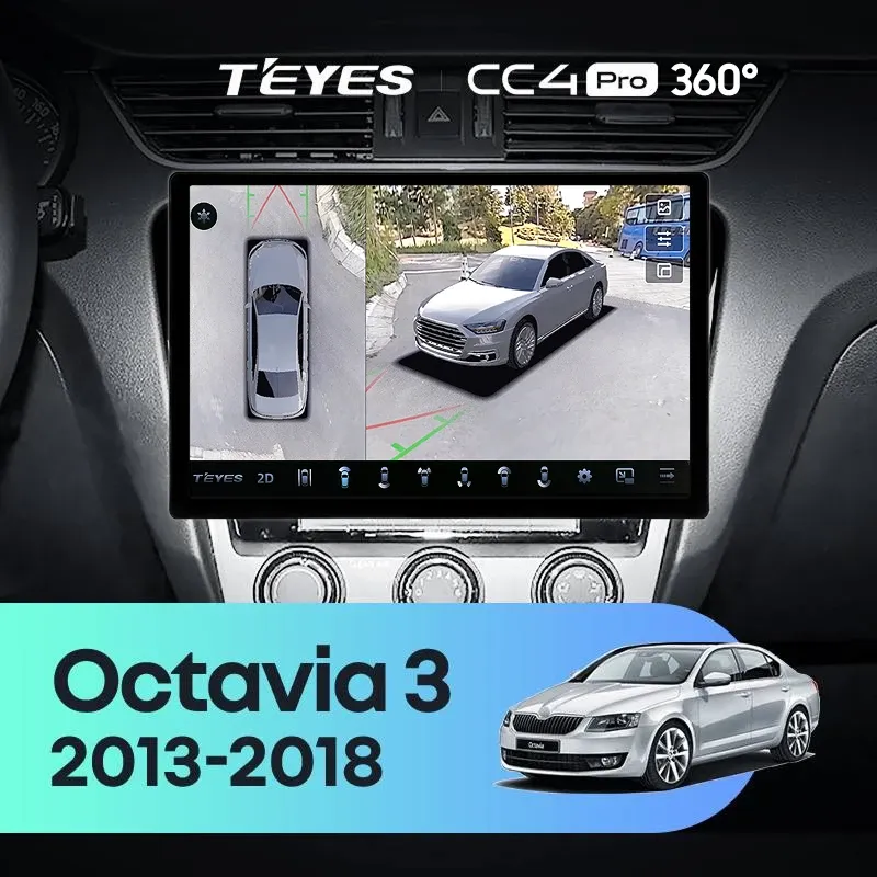 Штатная магнитола Teyes CC4 Pro 360 8/128 Skoda Octavia 3 A7 (2013-2018) Тип-A (11")