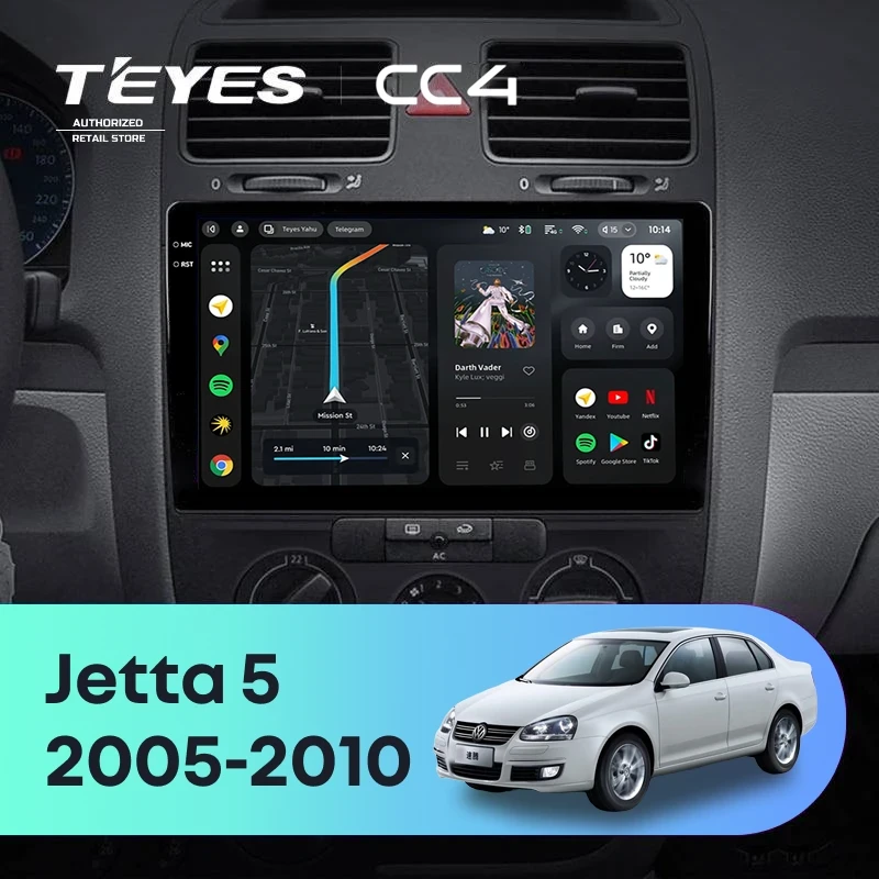 Штатная магнитола Teyes CC4 8/128 Volkswagen Jetta 5 (2005-2010) F2