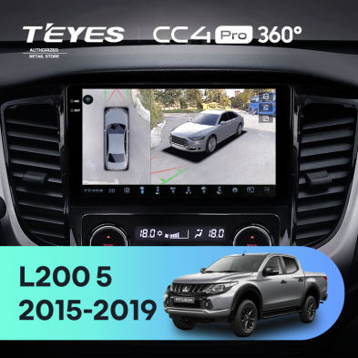 Штатная магнитола Teyes CC4 Pro 360 8/128 Mitsubishi L200 5 (2015-2019) климат контроль F2