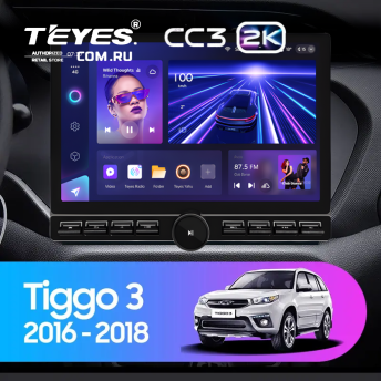 Штатная магнитола Teyes CC3 2K 6/128 Chery Tiggo 3 (2016-2018) (13&quot; с кнопками)