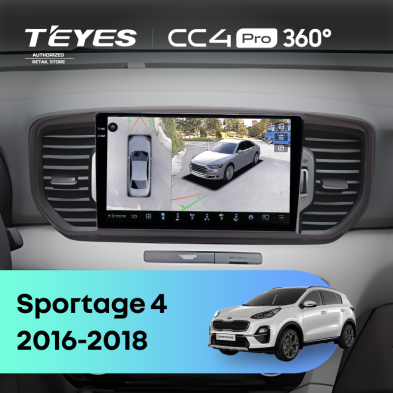 Штатная магнитола Teyes CC4 Pro 360 12/256 Kia Sportage 4 (2016-2018) Тип-B (черная)