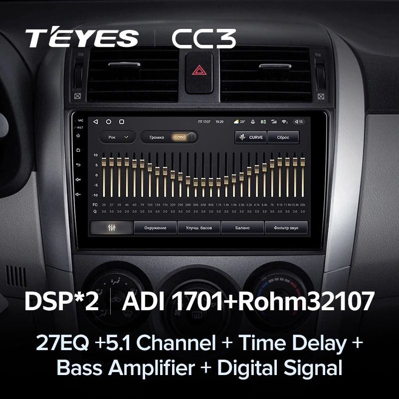 Штатная магнитола Teyes CC3 4/32 Toyota Corolla 10 E140 E150 (2006-2013) Тип-A
