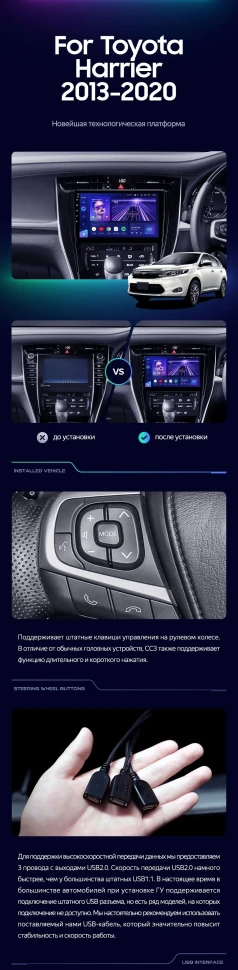 Штатная магнитола Teyes CC3 2K 6/128 Toyota Highlander 1 XU20 (2001-2007)