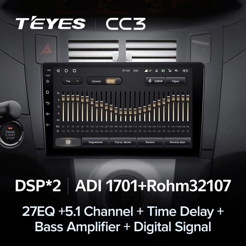 Штатная магнитола Teyes CC3 4/32 Toyota Yaris XP90 (2005-2012) F1