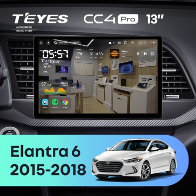 Штатная магнитола Teyes CC4 Pro 12/256 Hyundai Elantra 6 (2015-2018) Тип-B (13")