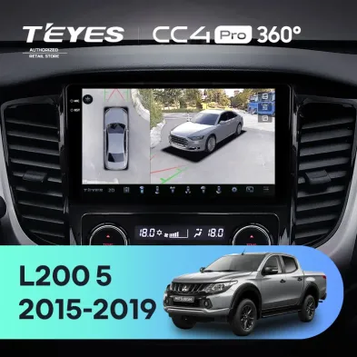 Штатная магнитола Teyes CC4 Pro 360 8/128 Mitsubishi L200 5 (2015-2019) кондиционер F1