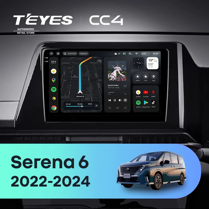 Штатная магнитола Teyes CC4 8/128 Nissan Serena 6 C28 (2022-2024)