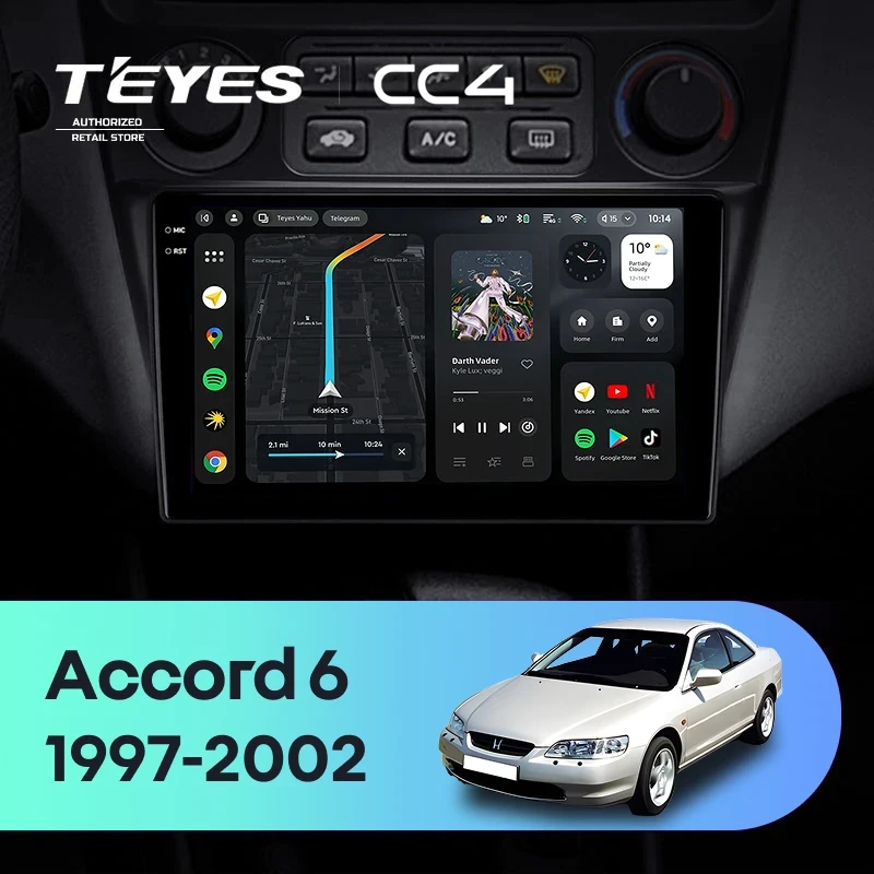 Штатная магнитола Teyes CC4 8/128 Honda Accord 6 (1997-2002)