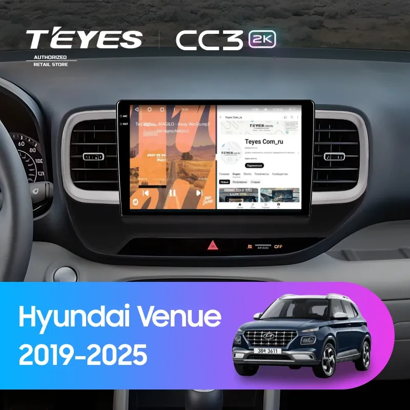 Штатная магнитола Teyes CC3 2K 4/32 Hyundai Venue (2019-2025)