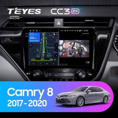 Штатная магнитола Teyes CC3 2K 6/128 Toyota Camry 8 XV 70 (2017-2020) Правый руль