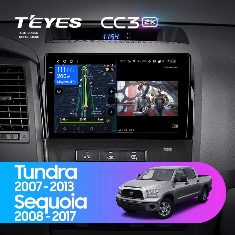 Штатная магнитола Teyes CC3 2K 4/64 Toyota Tundra XK50 (2007-2013)