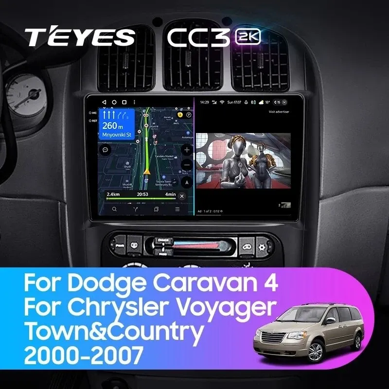 Штатная магнитола Teyes CC3 2K 4/32 Chrysler Voyager (2000-2007) Тип-A