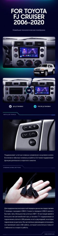 Штатная магнитола Teyes CC3 4/32 Toyota FJ Cruiser J15 (2006-2020)