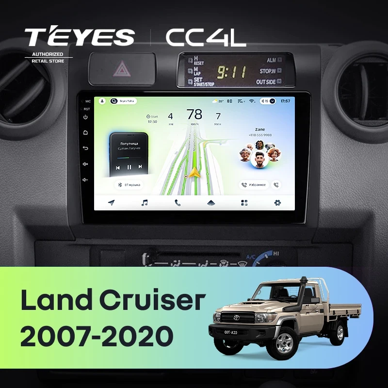 Штатная магнитола Teyes CC4L 6/64 Toyota Land Cruiser 70 Series LC 79 (2007-2020)