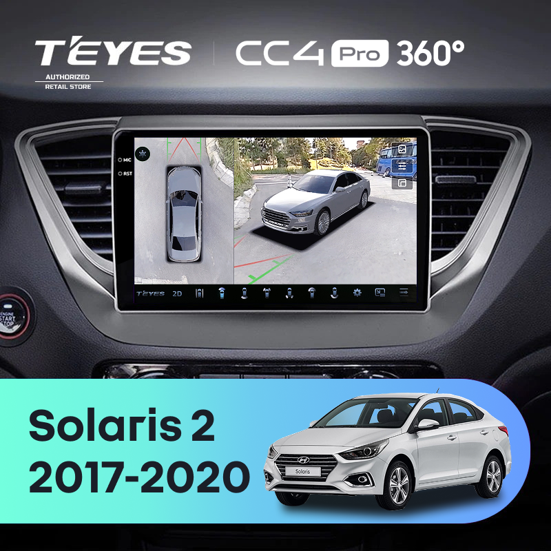 Штатная магнитола Teyes CC4 Pro 360 12/256 Hyundai Solaris 2 (2017-2020) F1 Тип-B