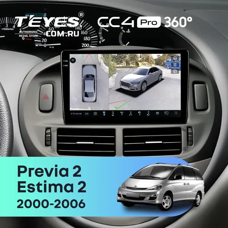 Штатная магнитола Teyes CC4 Pro 360 8/128 Toyota Estima 2 (2000-2006)