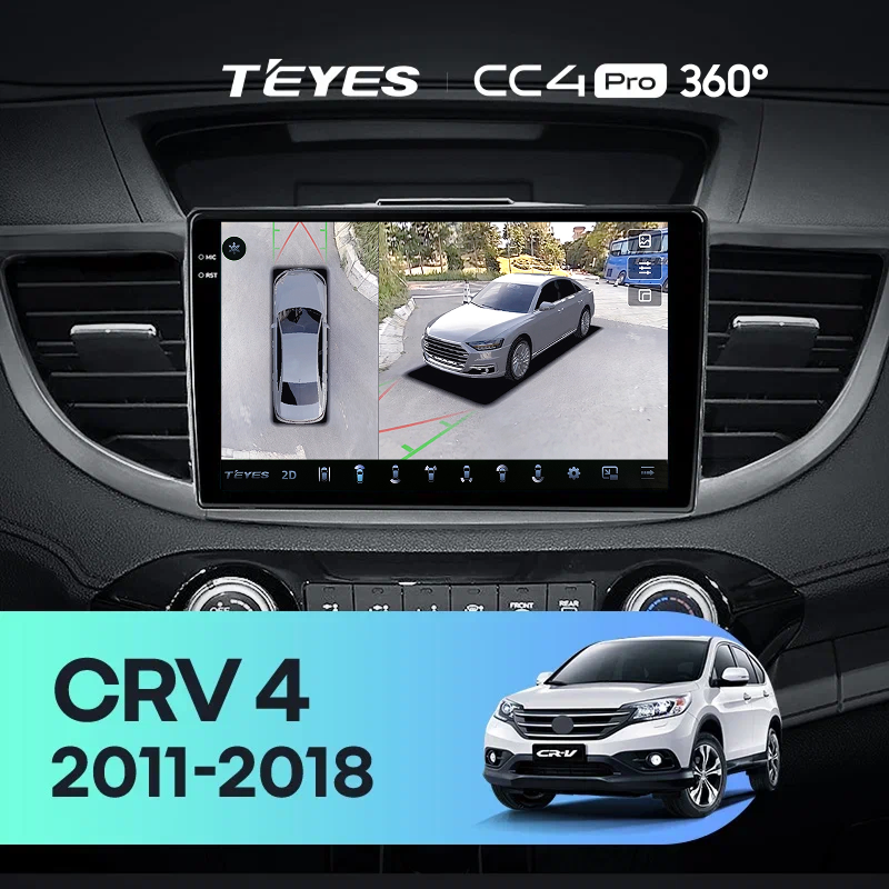 Штатная магнитола Teyes CC4 Pro 360 12/256 Honda CR-V 4 RM RE (2011-2018) 9" Тип-C