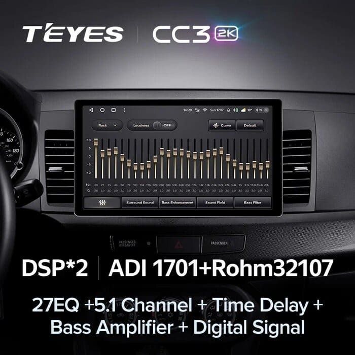 Штатная магнитола Teyes CC3 2K 4/32 Mitsubishi Lancer 10 CY (2007-2012) Тип-A (11")