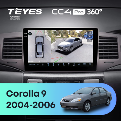 Штатная магнитола Teyes CC4 Pro 360 12/256 Toyota Corolla 9 E120 (2004-2006)