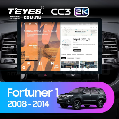 Штатная магнитола Teyes CC3 2K 6/128 Toyota Fortuner (2008-2014) F1 (13")