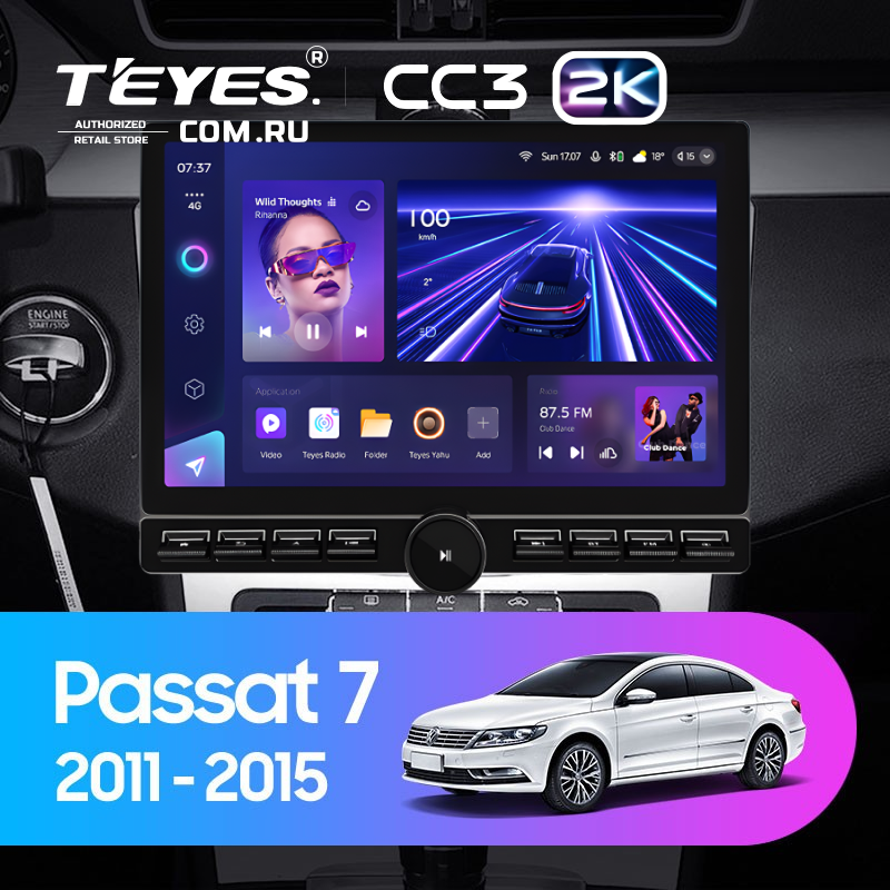 Штатная магнитола Teyes CC3 2K 6/128 Volkswagen Passat 7 B7 (2010-2015) (13" с кнопками)