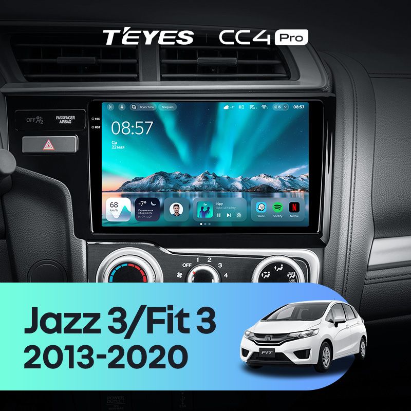 Штатная магнитола Teyes CC4 Pro 12/256 Honda Fit 3 GP GK (2013-2020) Тип-A