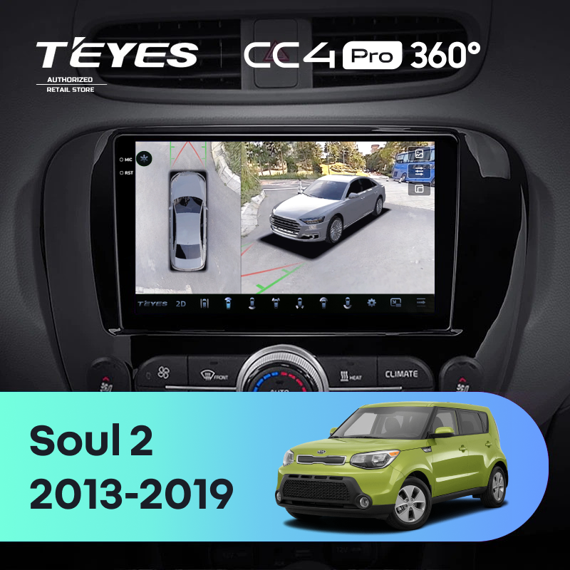 Штатная магнитола Teyes CC4 Pro 360 8/128 Kia Soul 2 PS (2013-2019) Тип-B