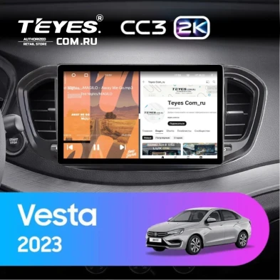 Штатная магнитола Teyes CC3 2K 4/64 LADA Vesta 2023+ F2 Тип-A (9")
