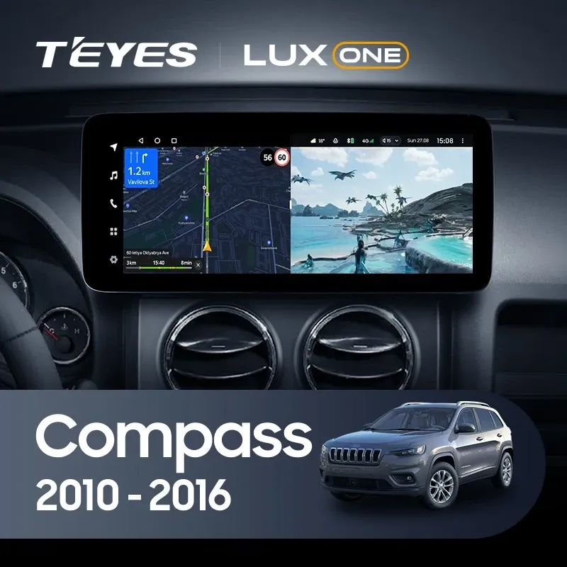Штатная магнитола Teyes LUX ONE 360 6/128 Jeep Compass MK (2010-2016)