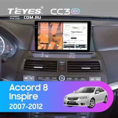 Штатная магнитола Teyes CC3 2K 4/64 Honda Accord 8 (USA) (2007-2012)