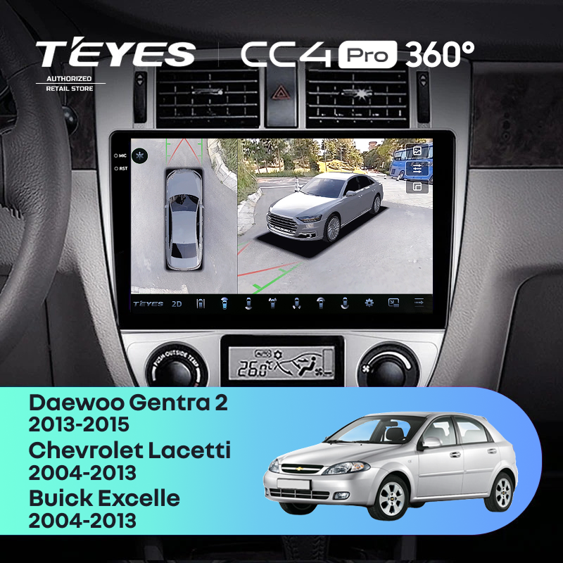 Штатная магнитола Teyes CC4 Pro 360 12/256 Daewoo Gentra 2 (2013-2015) F1 Тип-A