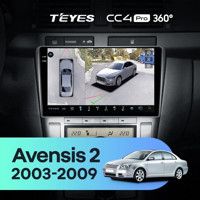 Штатная магнитола Teyes CC4 Pro 360 8/128 Toyota Avensis T250 (2003-2009)