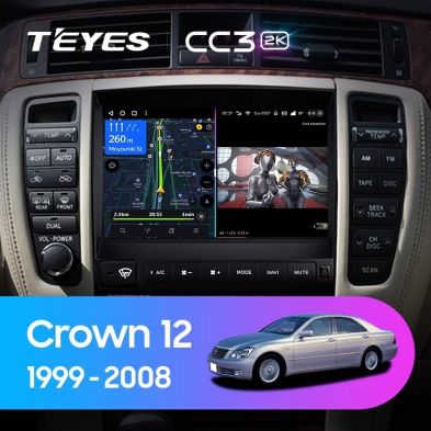 Штатная магнитола Teyes CC3 2K 360 6/128 Toyota Crown 12 S180 (1999-2008)