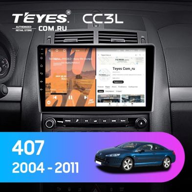Штатная магнитола Teyes CC3L 4/64 Peugeot 407 (2004-2011) F1