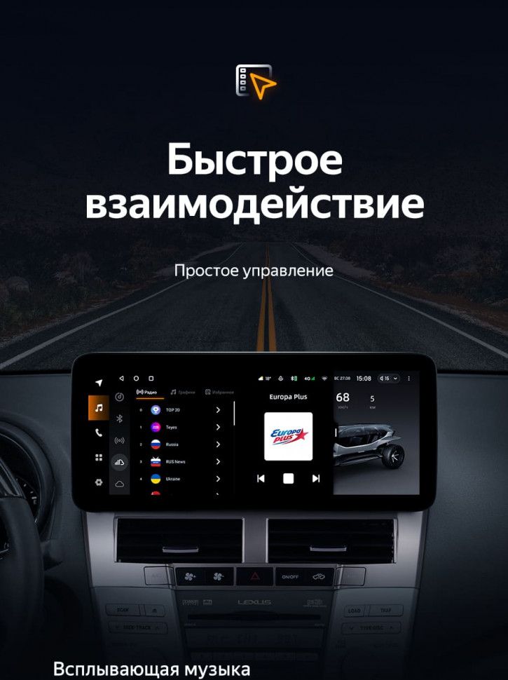 Штатная магнитола Teyes LUX ONE 4/32 Toyota Harrier XU30 (2003-2013) Тип-A