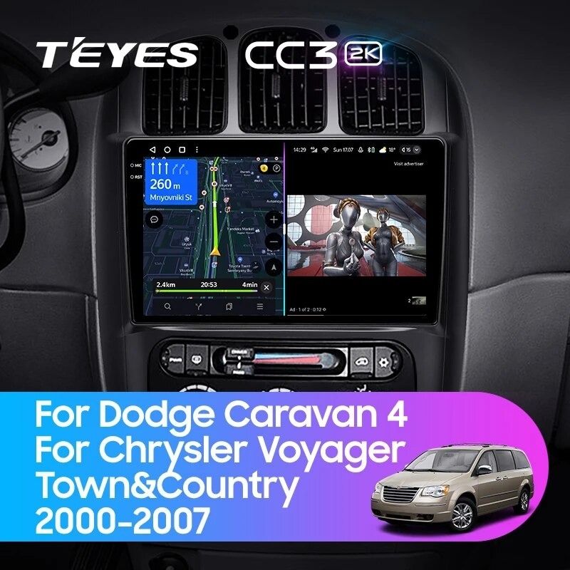 Штатная магнитола Teyes CC3 2K 6/128 Chrysler Voyager (2000-2007) Тип-B
