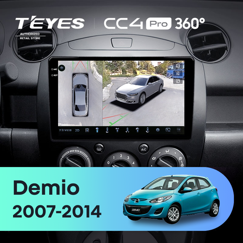Штатная магнитола Teyes CC4 Pro 360 12/256 Mazda Demio DE (2007-2014)