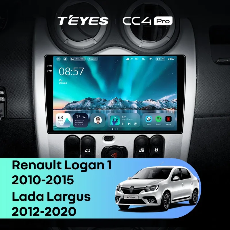 Штатная магнитола Teyes CC4 Pro 12/256 Renault Logan 1 (2010-2015)