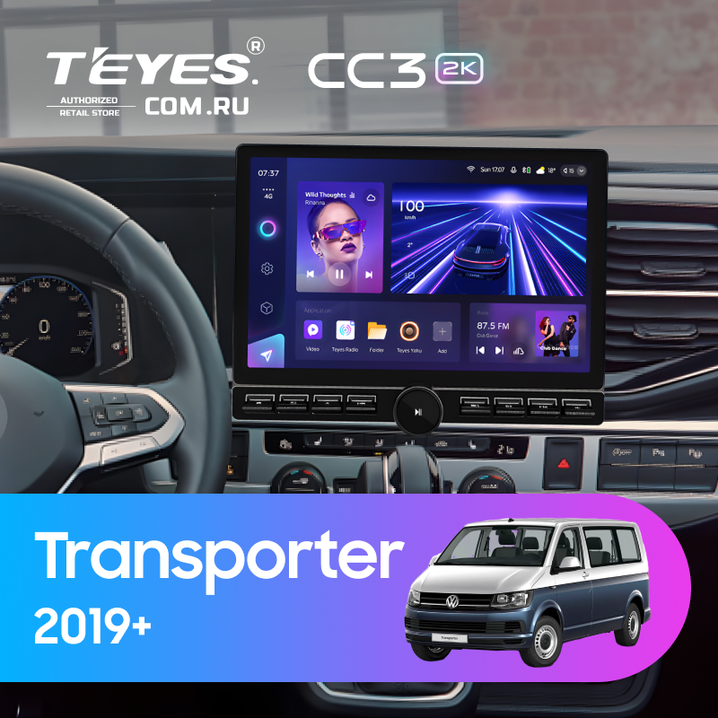 Штатная магнитола Teyes CC3 2K 6/128 Volkswagen Transporter (T6) 2019+ (13" с кнопками)