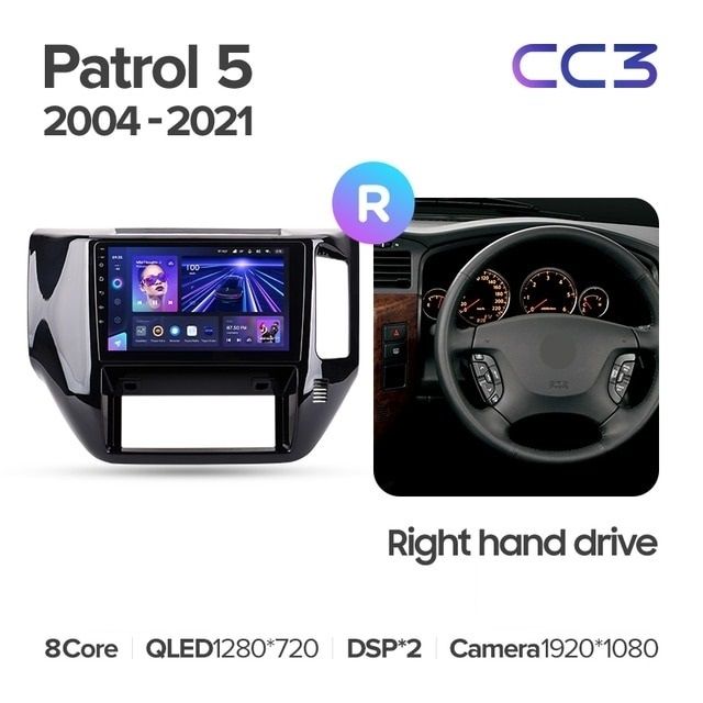 Штатная магнитола Teyes CC3 4/32 Nissan Patrol V 5 Y61 (2004-2021) F3 Правый руль
