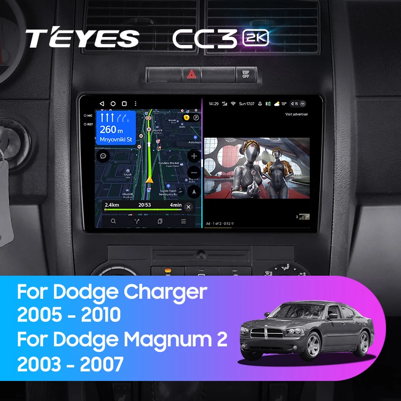 Штатная магнитола Teyes CC3 2K 4/32 Dodge Magnum 2 (2003-2007)