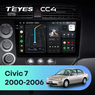 Штатная магнитола Teyes CC4 8/128 Honda Civic 7 (2000-2006) F1