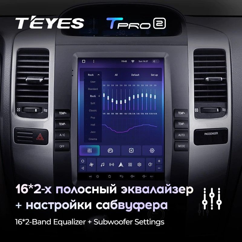 Штатная магнитола Tesla style Teyes TPRO 2 4/32 Toyota Land Cruiser Prado 120 (2002-2009) Тип-B